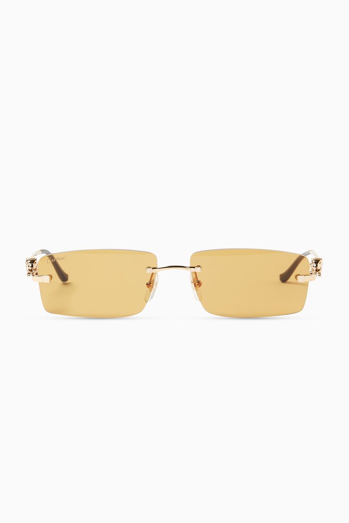 

Rectangular Sunglasses in Metal, Brown