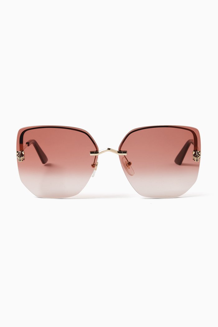 

Oversized Cat-eye Sunglasses in Metal, Pink