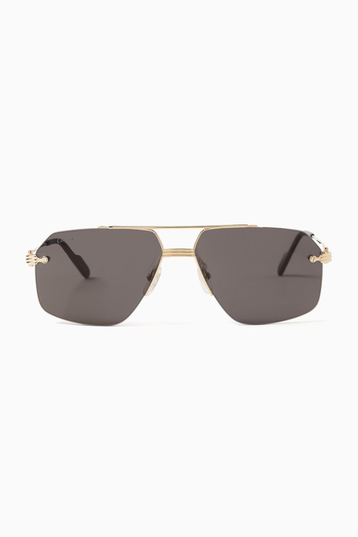 

Aviator Sunglasses in Metal, Grey