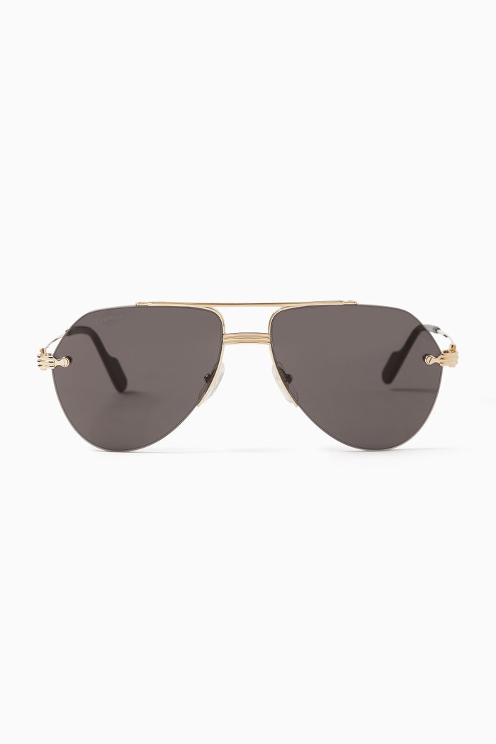 Pilot Sunglasses in Metal, Grey