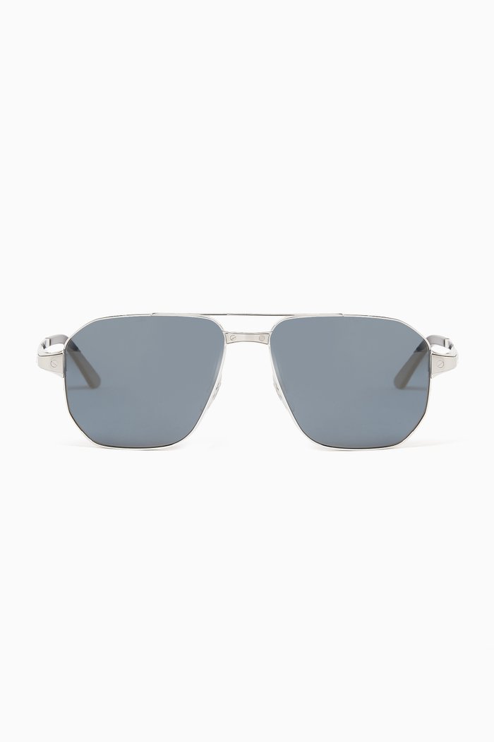 

XL Aviator Sunglasses in Metal, Silver
