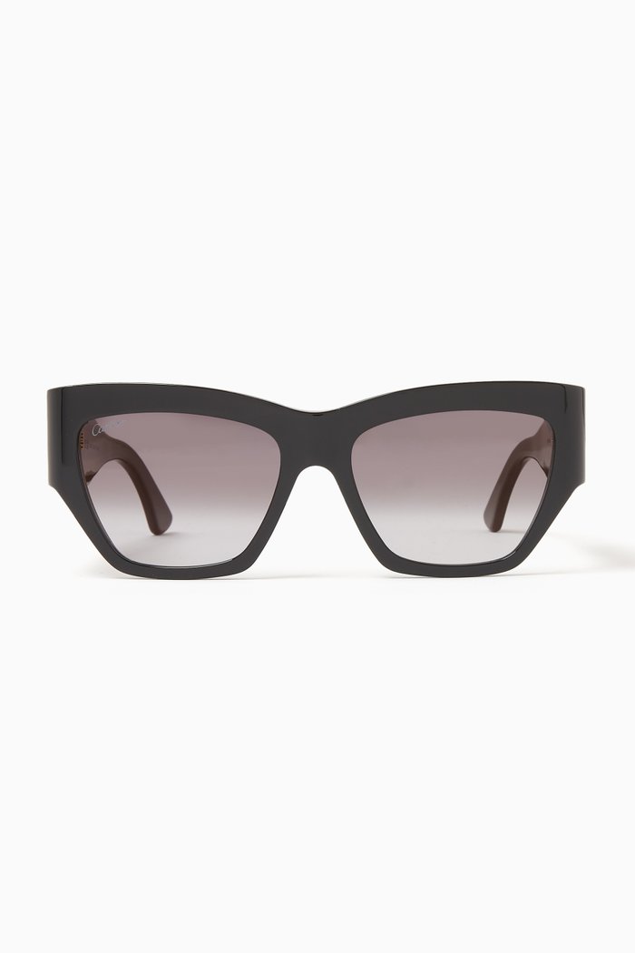

Double C Cat-eye Sunglasses in Recycled Acetate, Black