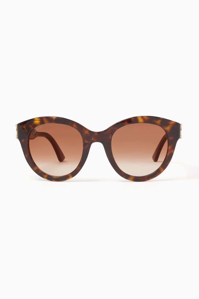 

Double C Cat-eye Sunglasses in Recycled Acetate, Brown