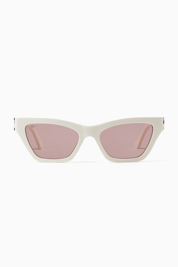 

Cat-eye Sunglasses in Acetate, White