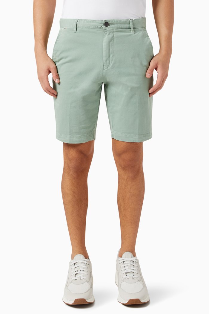 

Slim-fit Shorts in Stretch-cotton Twill, Green