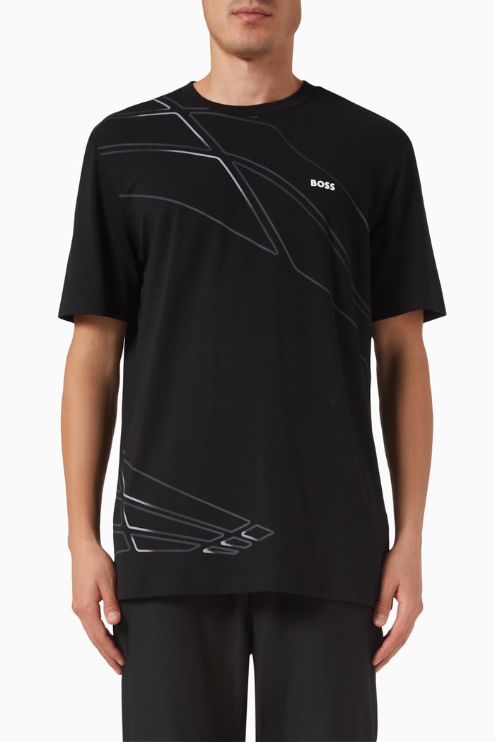 

Graphic-print T-shirt in Cotton-blend, Black