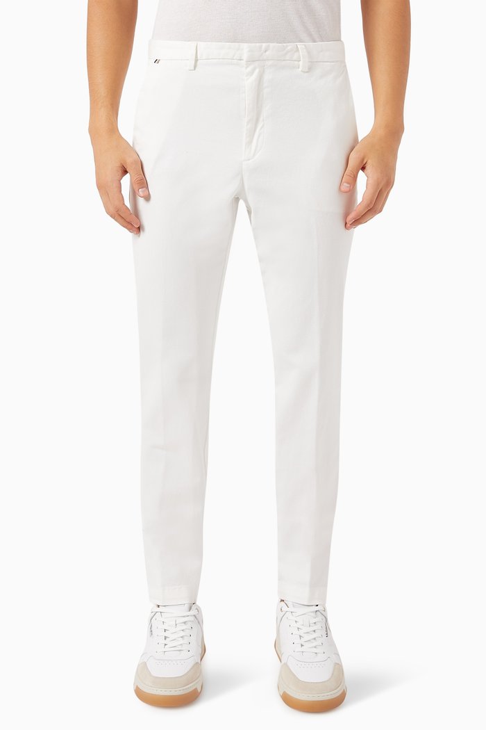 

Kaito Slim-fit Chinos in Stretch Cotton-gabardine, White