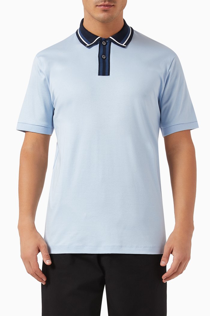 

Phillipson 36 Slim-fit Polo Shirt in Mercerised-cotton, Blue
