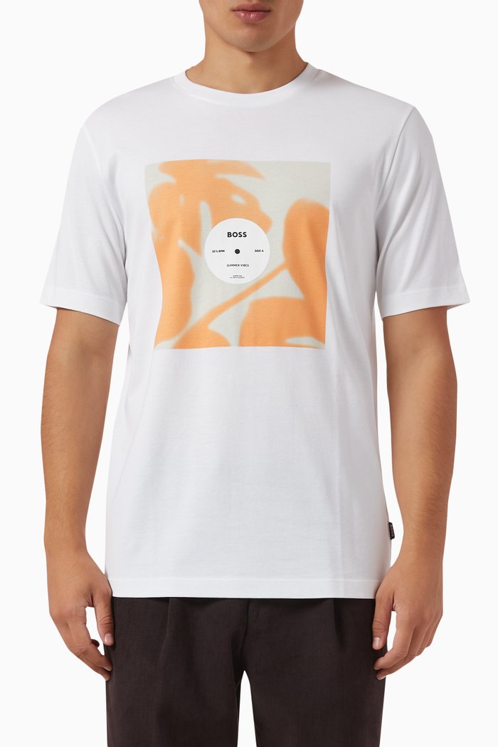 

Graphic Logo-print T-shirt in Cotton Jersey, Neutral