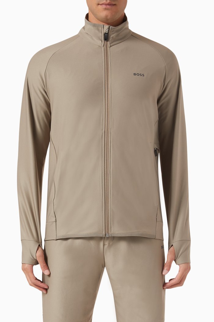 

Logo Zip-up Sweatshirt in Interlock-fabric, Green