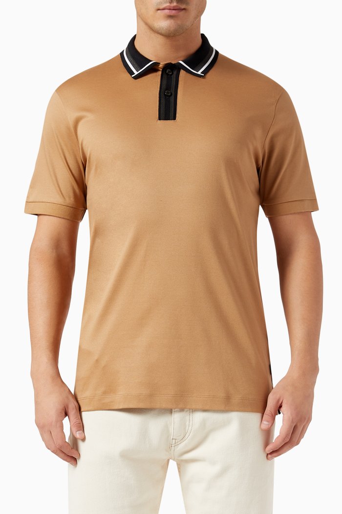 

Phillipson Slim-fit Polo Shirt in Cotton, Neutral