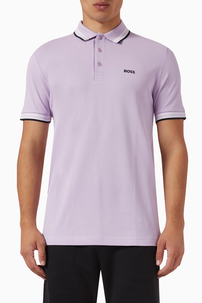 

Logo Polo Shirt in Cotton, Purple