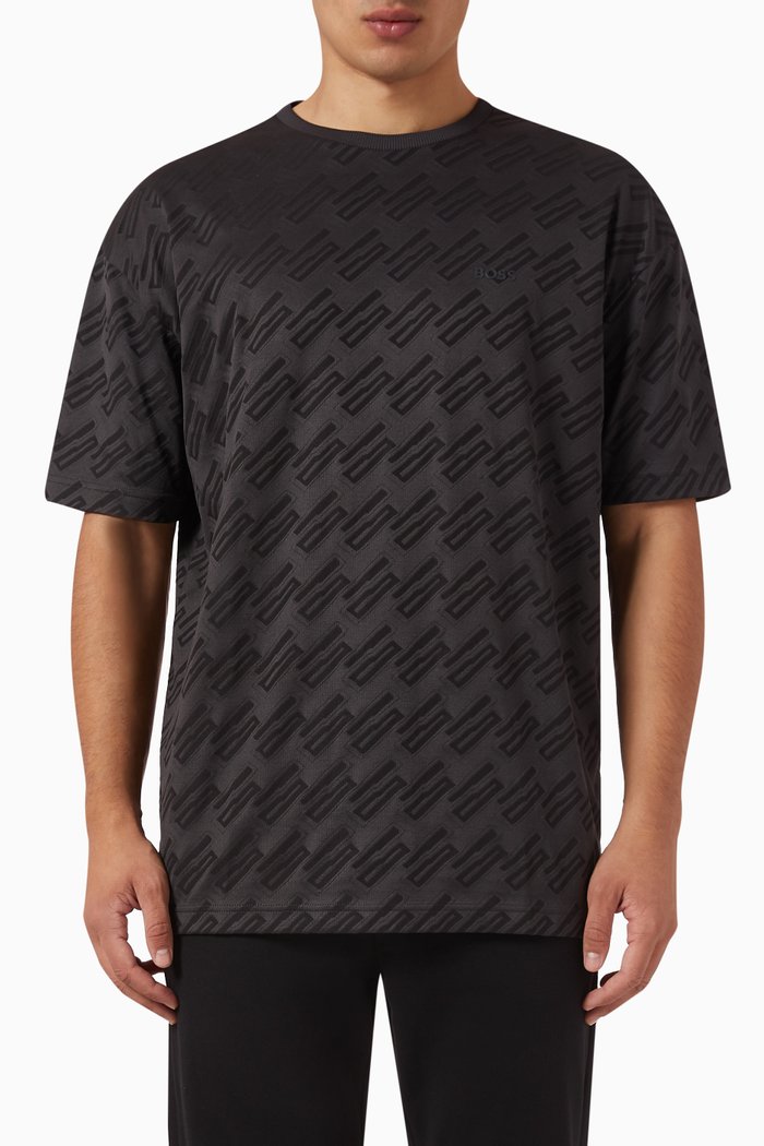 

Monogram-jacquard T-shirt in Polyester, Black