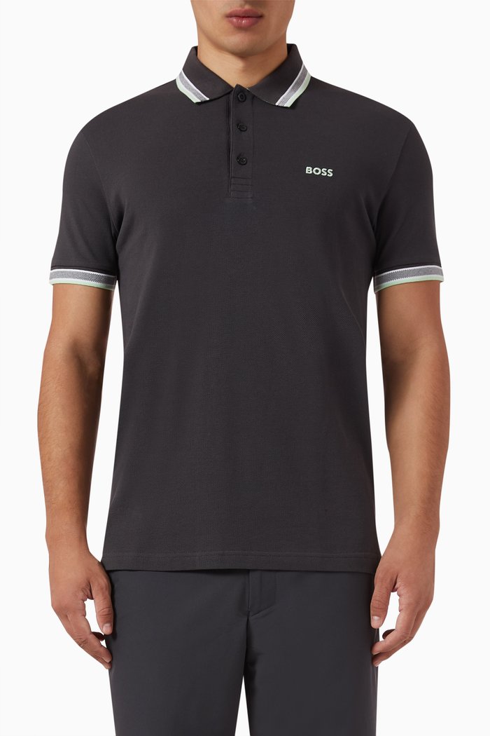 

Logo Polo Shirt in Cotton, Grey