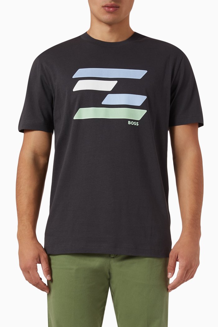 

Graphic Logo-print T-shirt in Cotton Jersey, Black