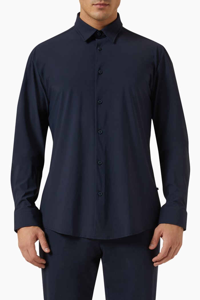 

Slim-fit Shirt in Jersey, Blue
