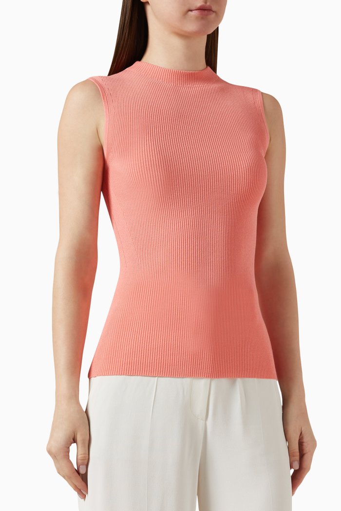 

Feskies Mockneck Top in Rib-knit, Orange