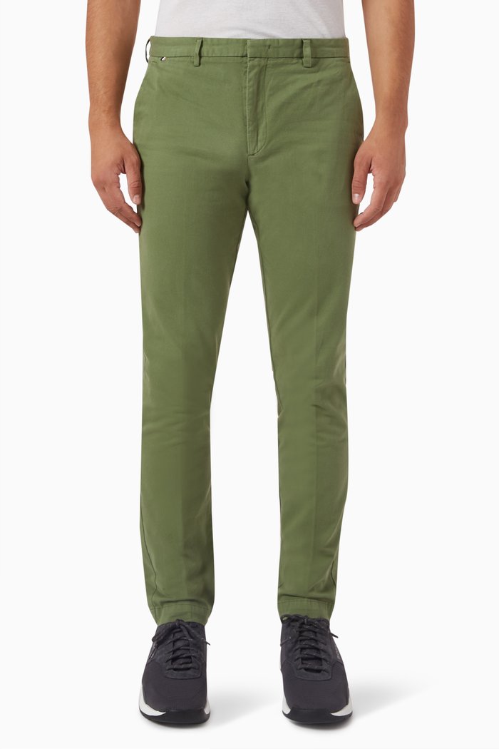 

Slim-fit Chinos in Stretch Cotton Gabardine, Green