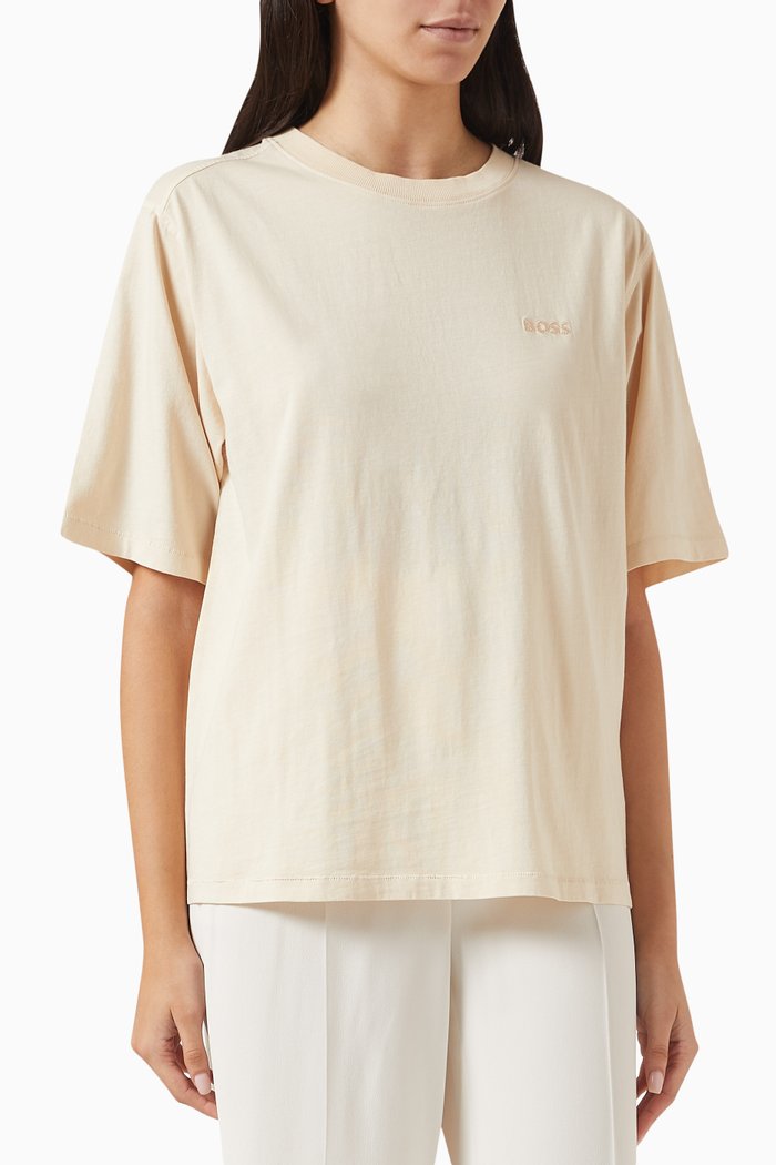

Embroidered Logo T-shirt in Cotton, Neutral