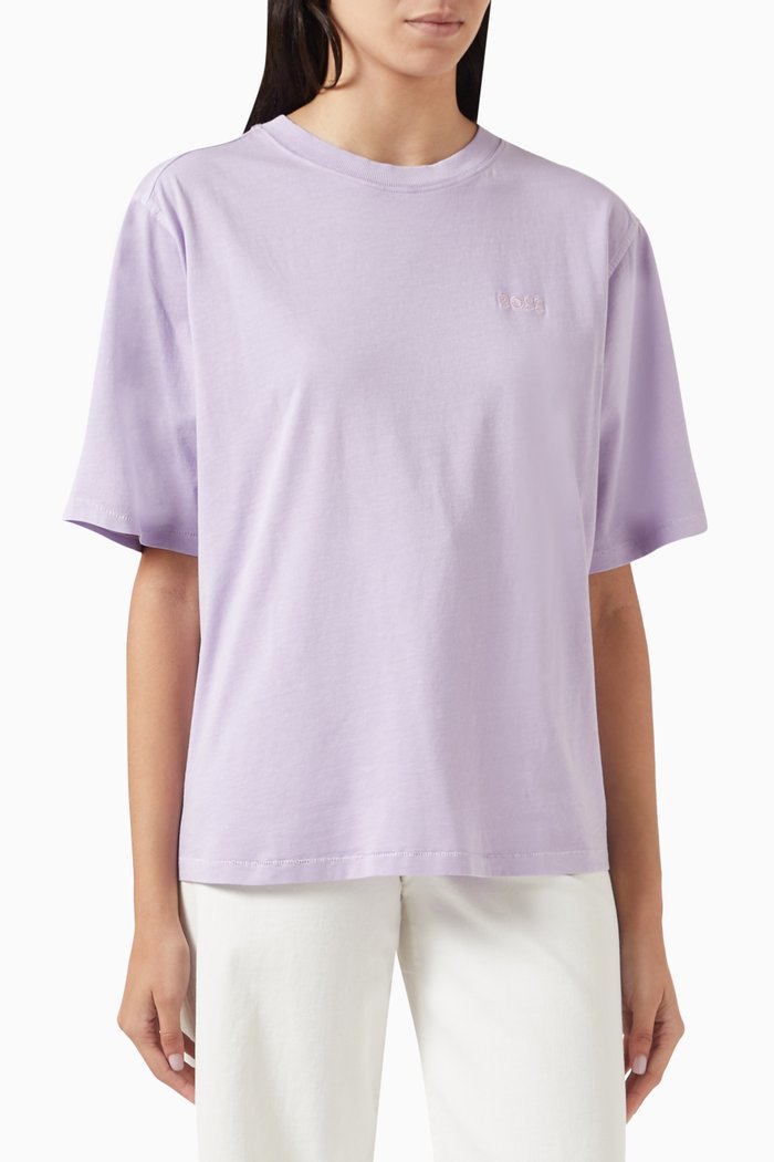 

Enis Embroidered-logo T-shirt in Cotton, Purple