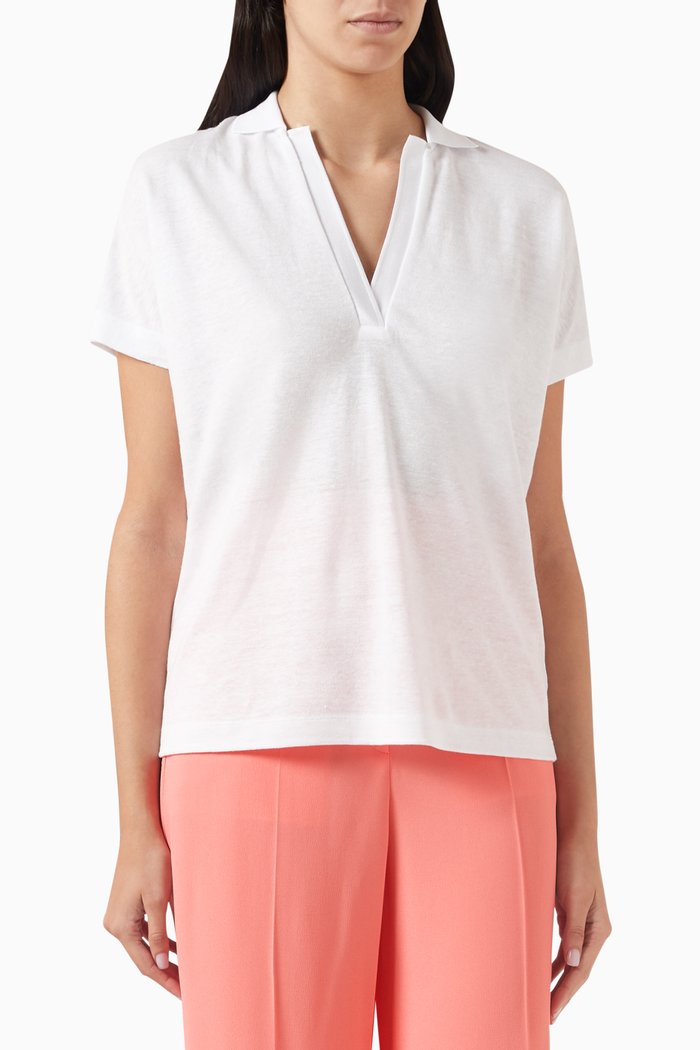 

Enelina Top in Linen-blend, White