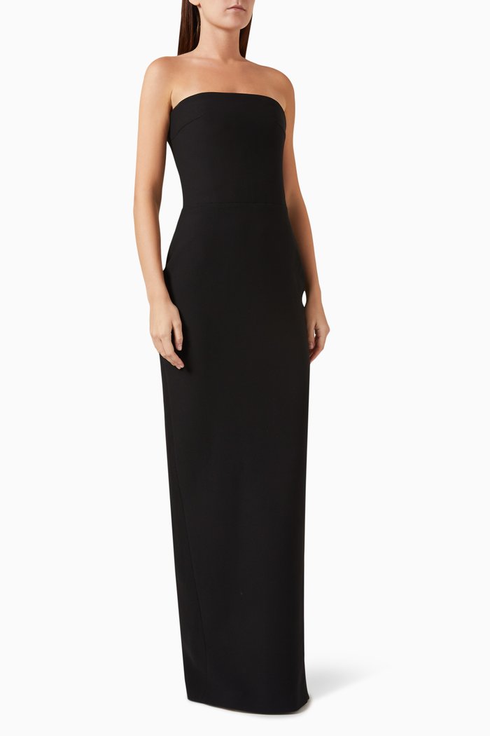 

Corset Cape Gown in Crepe, Black