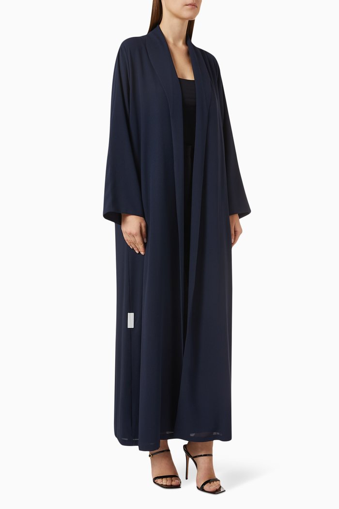 

Zainah Jacket Sleeves Abaya in Stretch Chiffon, Blue