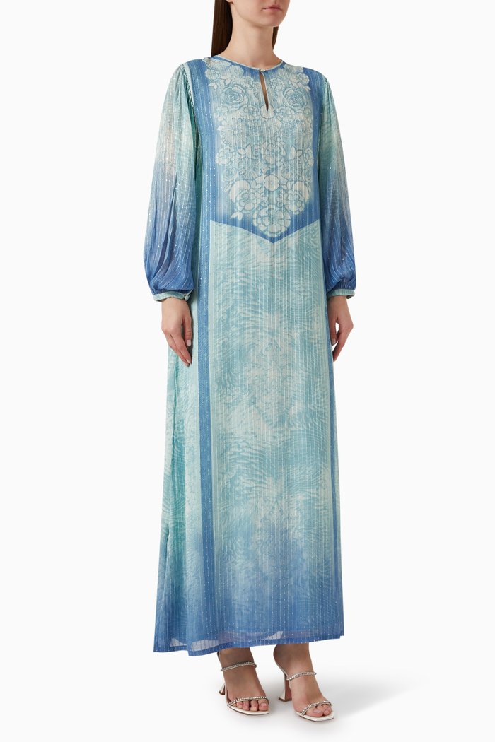 

Ombre Kaftan in Silk, Blue