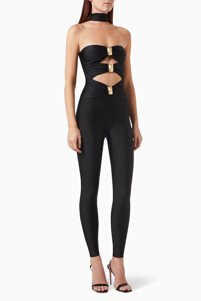 

Jones Cut-out Jumpsuit in Stretch Nylon, Black