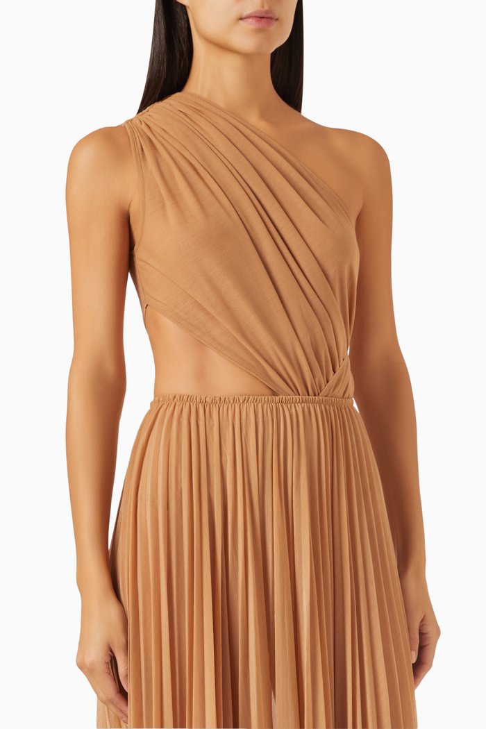 

Finland One-shoulder Bodysuit in Tissue Jersey, Brown