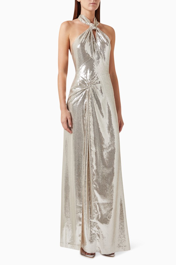 

Zane Sequin-embellished Gown, Silver