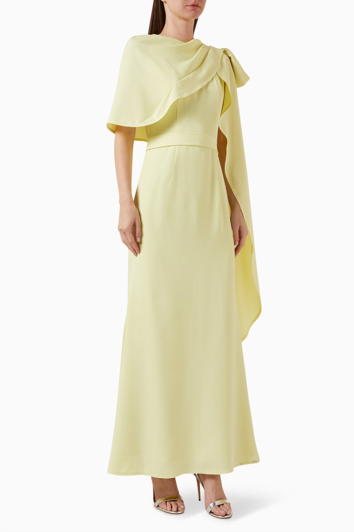 

Cape Belted Maxi Dress, Yellow
