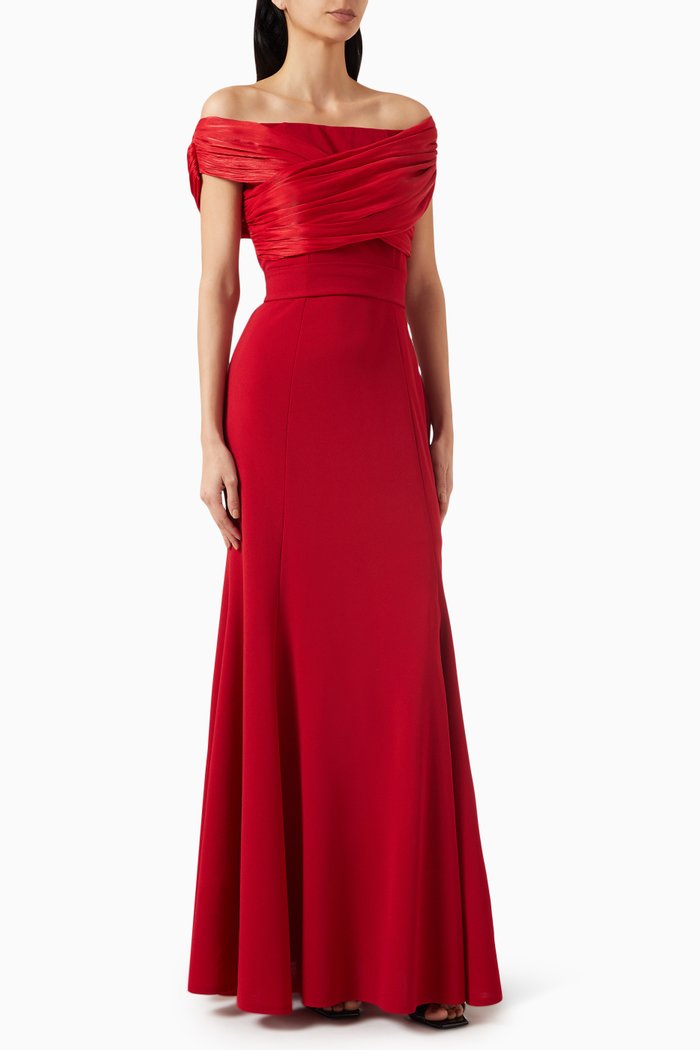 

Draped Maxi Dress, Red