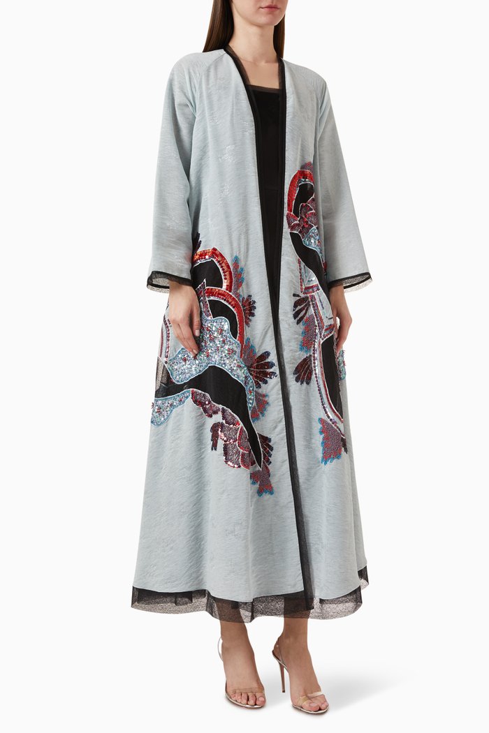 

Sequin-embellished Abaya, Blue