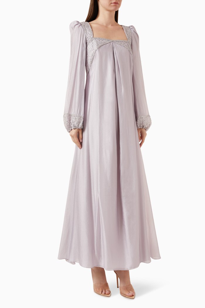 

Esma Embroidered Maxi Dress, Purple
