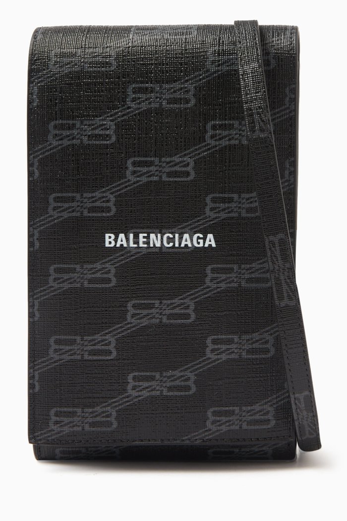 

Signature Phone Holder in Monogram Coated Canvas, Black