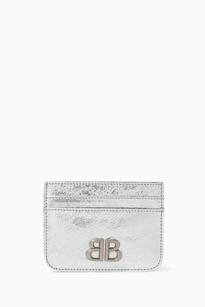 

Monaco Card Holder in Metallic Arena Lambskin, Silver