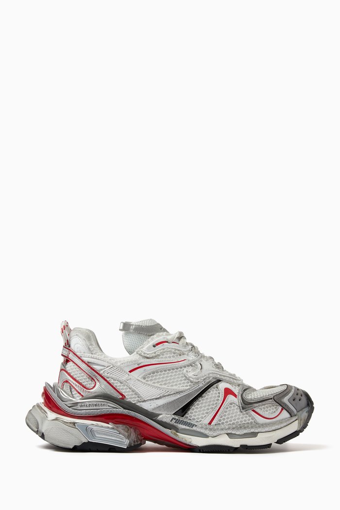 

Runner 2.0 Sneakers in Mesh & Faux-leather, White