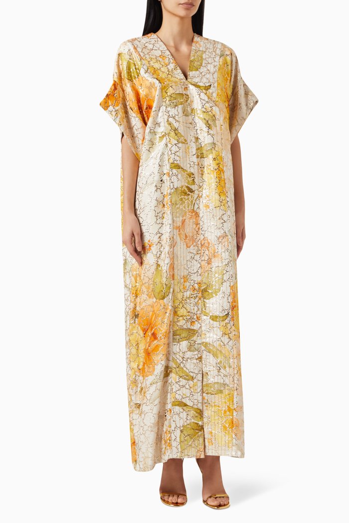 

Marya Petunia Kaftan in Viscose, Yellow