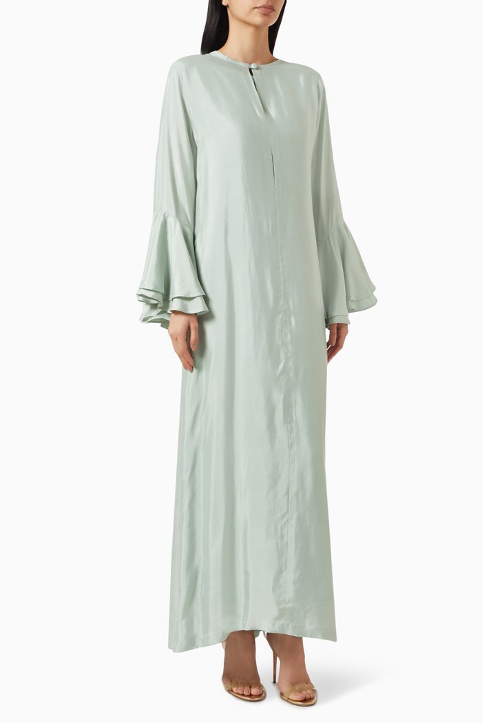 

Camelia Ruffle Kaftan, Green