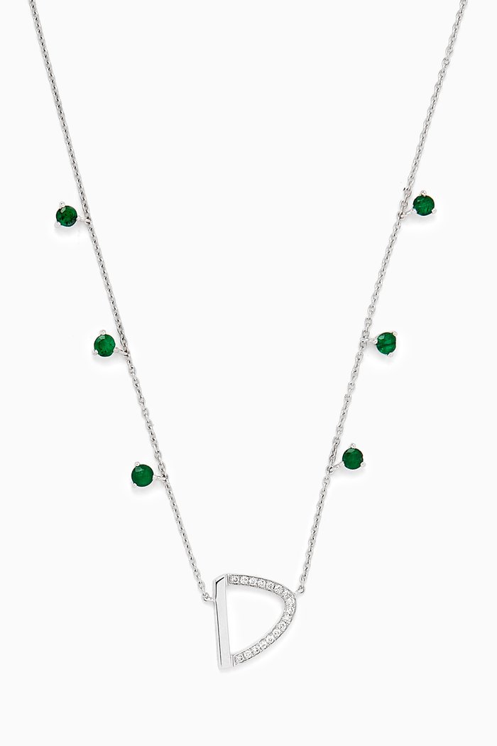 

Intertwined Initial Letters "D/DAL" Necklace in 18k White Gold