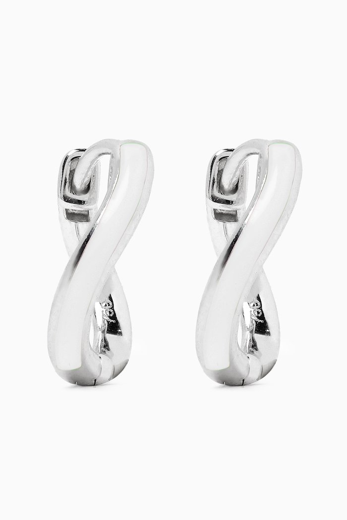 

Mini Infinity Hoops in 18k White Gold