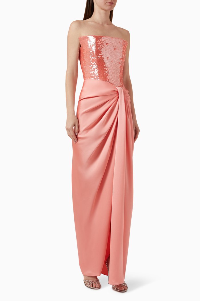 

Sequin-embellished Maxi Dress in Chiffon, Pink