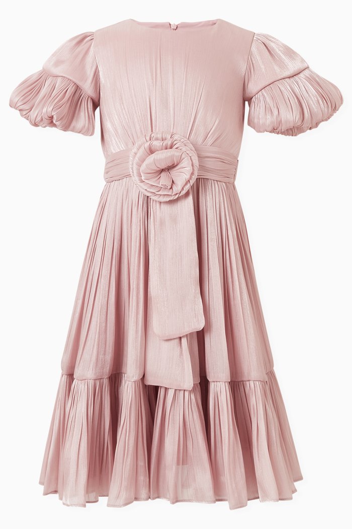

Flower-embellished Dress, Pink