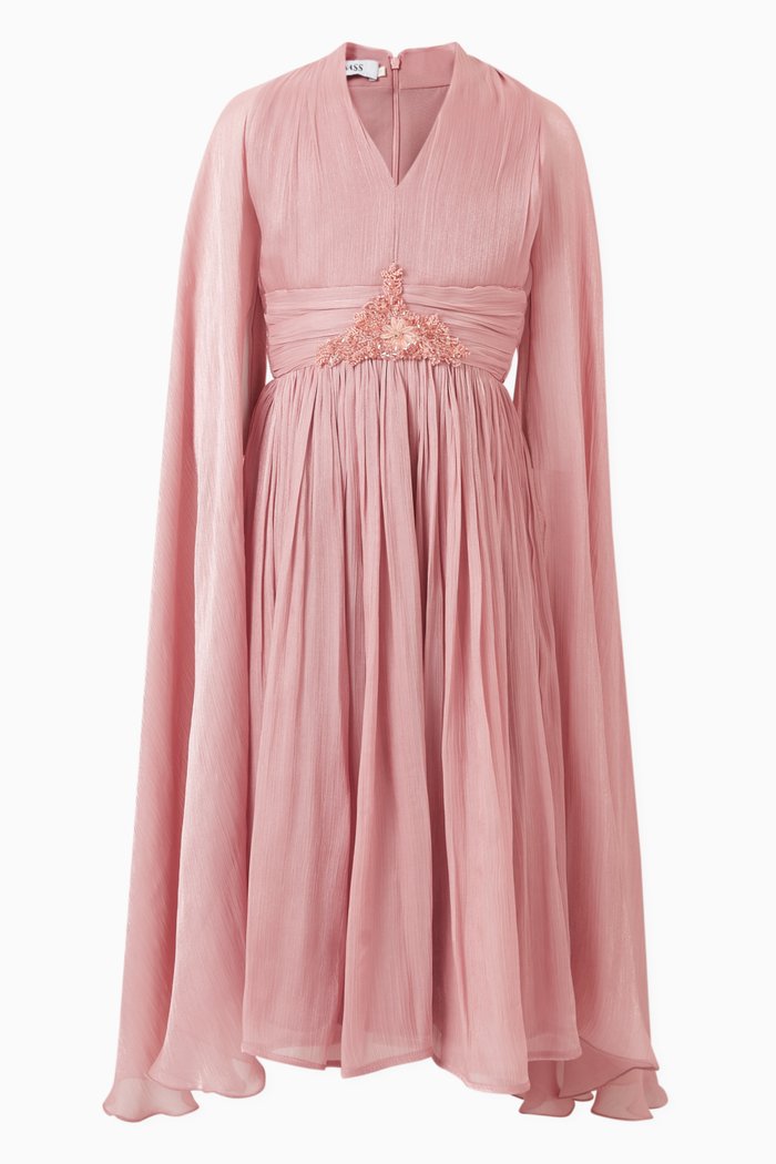 

Embellished Cape Dress, Pink
