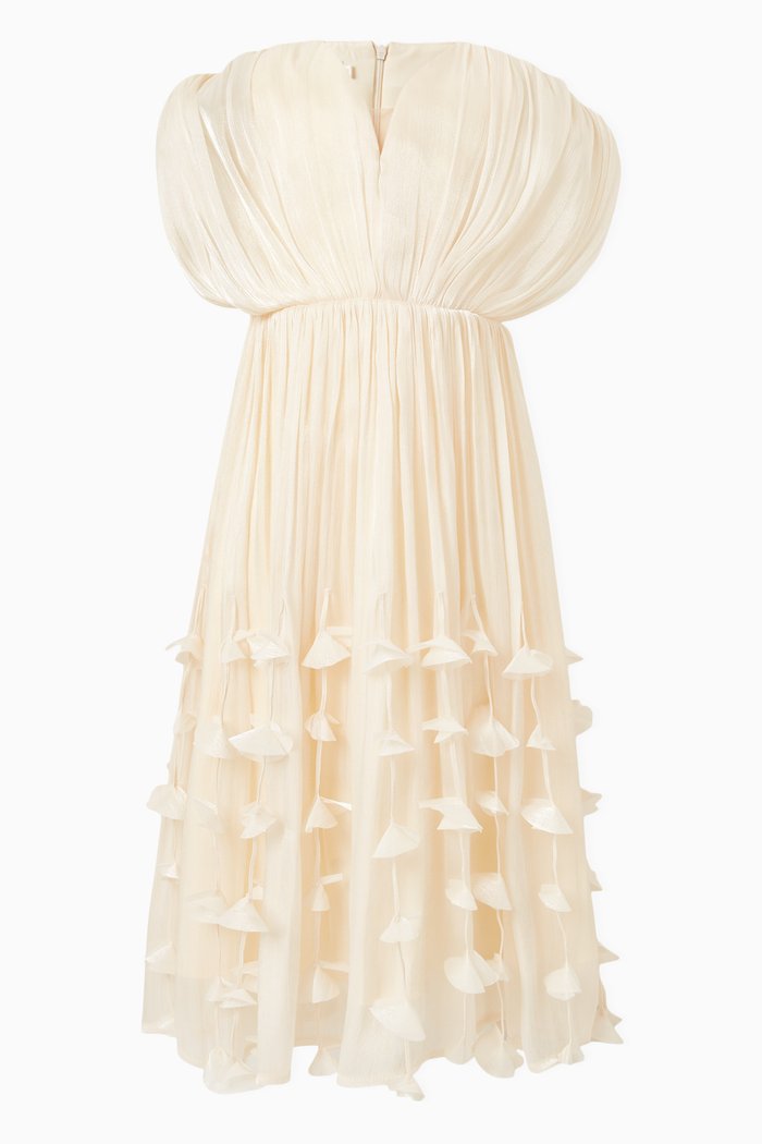 

Embellished V-neck Dress, Neutral