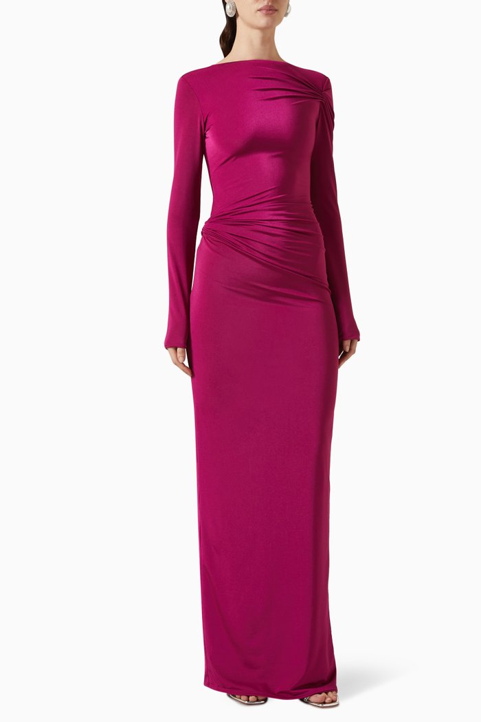 

Nubria Knot Gown in Jersey, Pink