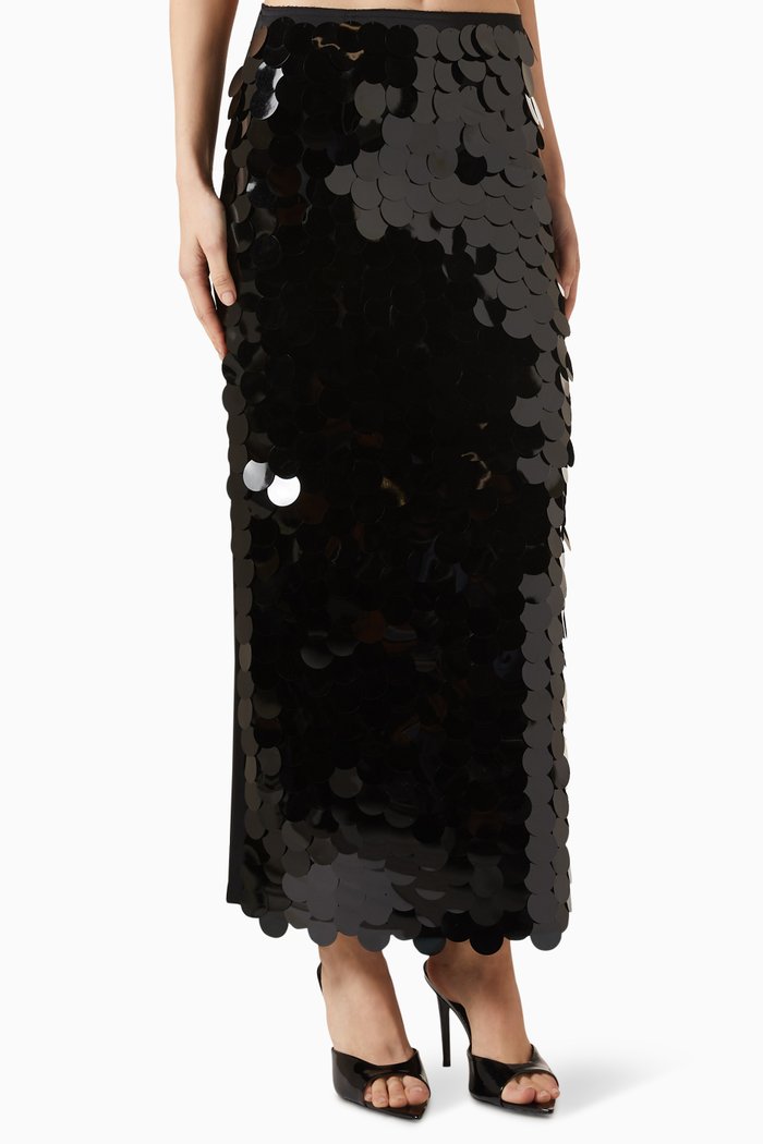 

Delta Maxi Skirt in Sequin, Black