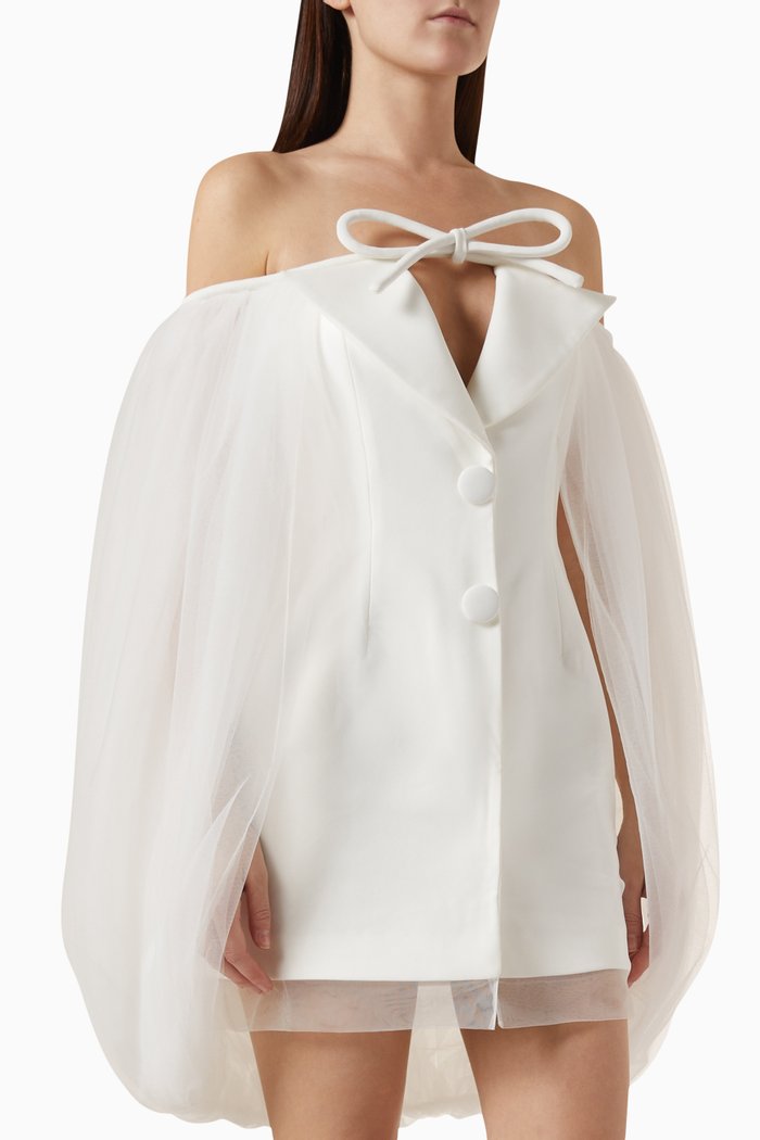 

Cape Blazer Mini Dress, White