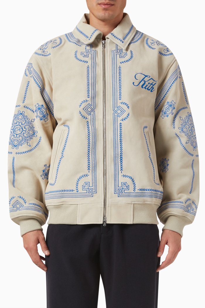 

Lamont Coaches Jacket in Suede, Neutral